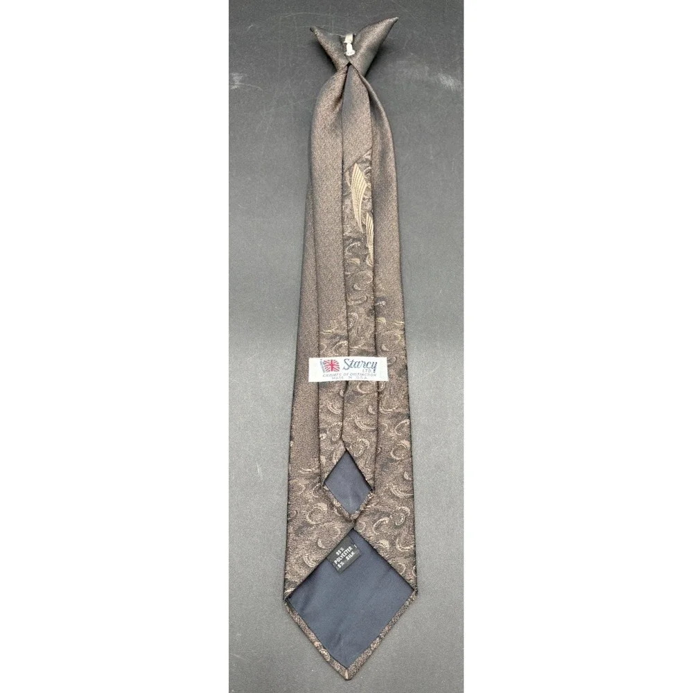 Vtg Starcy Men's Tie British Cravats of Distinction Clip on Geometric Tie GUC